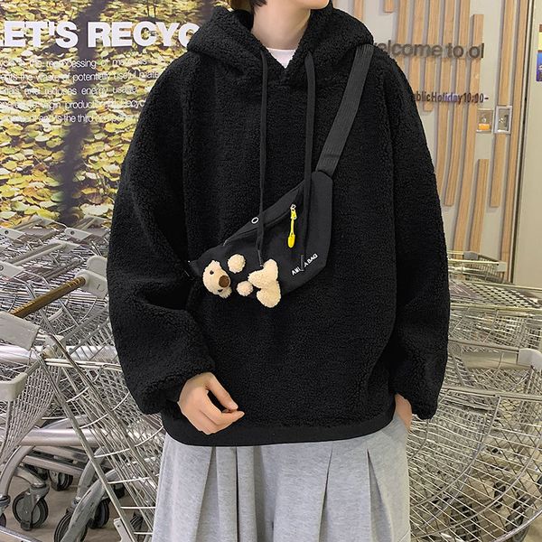 2021 new privathinker autumn winter korean men's lamb wool warm fleece hooded sweatshirts for men woman casual hoodies ddz6, Black
2021 new privathinker autumn winter korean men's lamb wool warm fleece hooded sweatshirts for men woman casual hoodies ddz6, Black