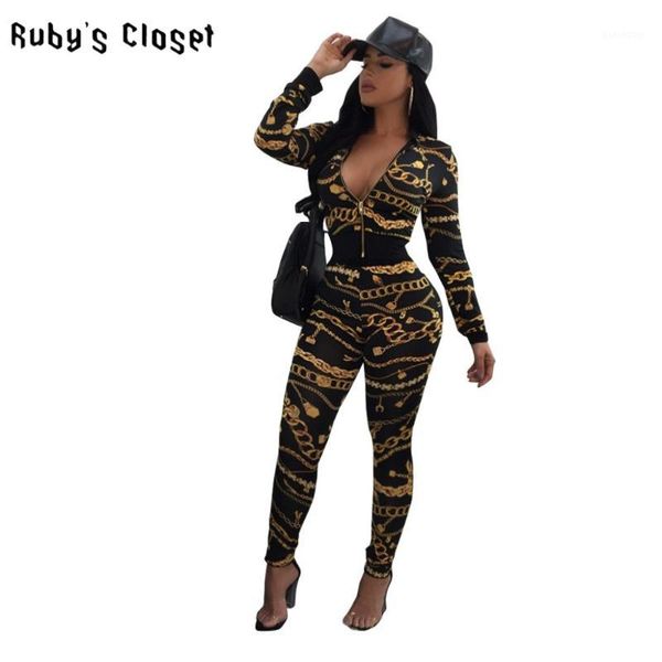 ruby's closet new arrival chain printing women fashion two piece sets zipper long sleeve full length pants sets qm32991, Gray
ruby's closet new arrival chain printing women fashion two piece sets zipper long sleeve full length pants sets qm32991, Gray