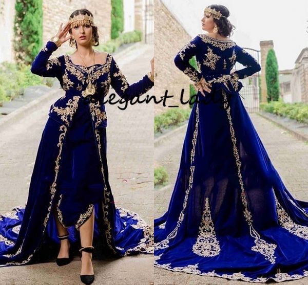 2021 royal blue algerian caftan evening dress morocco velvet long sleeve peplum gold appliqued lace outfit prom party gowns, Black
2021 royal blue algerian caftan evening dress morocco velvet long sleeve peplum gold appliqued lace outfit prom party gowns, Black