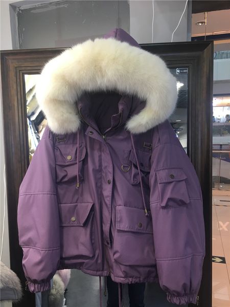2021 new large natural skin with hood women's winter 90% white down female parka loose oversensive dwaterproof water jacket u1cm, Black
2021 new large natural skin with hood women's winter 90% white down female parka loose oversensive dwaterproof water jacket u1cm, Black