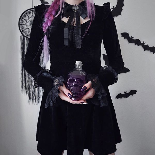 goth dark hollow out gothic dresses women harajuku pleated grunge punk winter aesthetic longsleeve mini dress lace chic elegant y0118, Black;gray
goth dark hollow out gothic dresses women harajuku pleated grunge punk winter aesthetic longsleeve mini dress lace chic elegant y0118, Black;gray