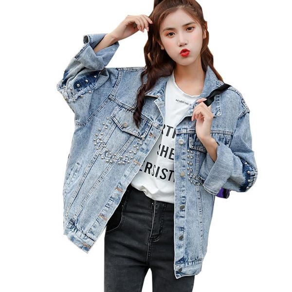 women's jackets beading patchwork denim jacket women 2021 spring plus size loose coat turn-down collar single breasted femlae, Black;brown
women's jackets beading patchwork denim jacket women 2021 spring plus size loose coat turn-down collar single breasted femlae, Black;brown