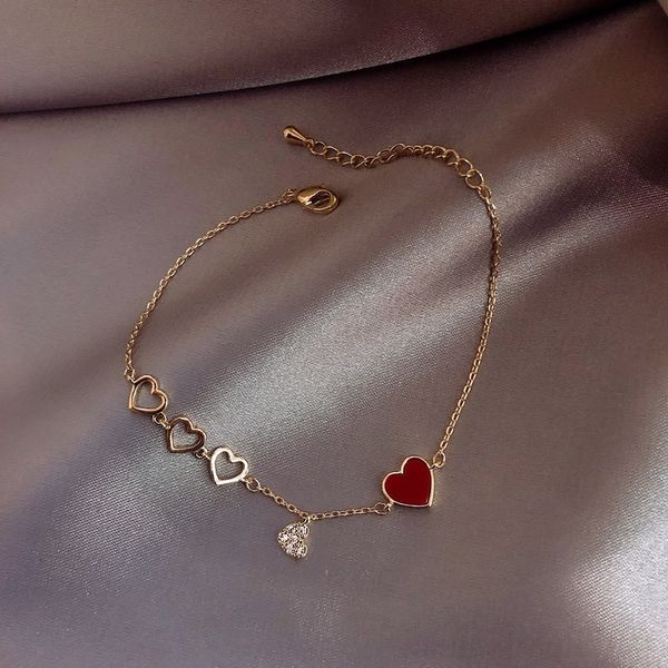 unzos korean 2020 trendy red bracelet peach heart bracelet student's red simple ins jewelry crowd design girl net first small fs7mh, Golden;silver
unzos korean 2020 trendy red bracelet peach heart bracelet student's red simple ins jewelry crowd design girl net first small fs7mh, Golden;silver