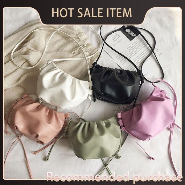 new solid dumpling bag shoulder tide korean diagonal simple cloud color bag pleated fsote
new solid dumpling bag shoulder tide korean diagonal simple cloud color bag pleated fsote
