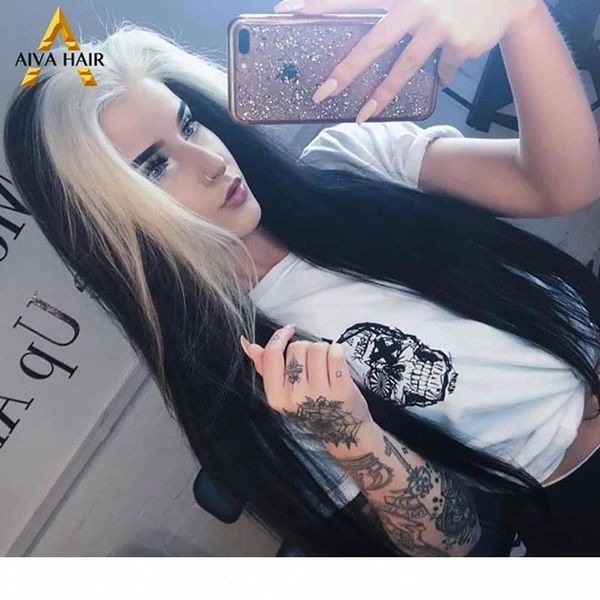 aiva 2020 black and white synthetic lace front wig straight wave synthetic hair high temperature halloween for women
aiva 2020 black and white synthetic lace front wig straight wave synthetic hair high temperature halloween for women
