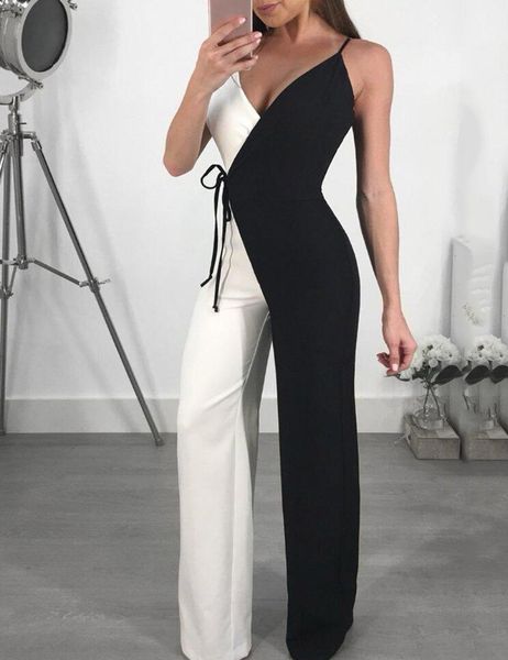 women's jumpsuits & rompers fashion women jumpsuit casual sleeveless sling v-neck black and white color bodycon club party evening romp, Black;white
women's jumpsuits & rompers fashion women jumpsuit casual sleeveless sling v-neck black and white color bodycon club party evening romp, Black;white