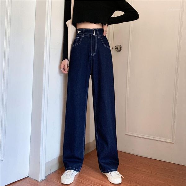women's jeans women's pants autumn korean version of solid color cotton elastic high waist slimming loose straight women, Blue
women's jeans women's pants autumn korean version of solid color cotton elastic high waist slimming loose straight women, Blue