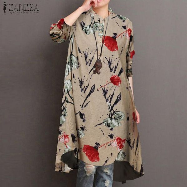women's printed blouse zanzea 2021 stylish asymmetrical long casual floral shirts female button autumn tunic plus size 5xl, White
women's printed blouse zanzea 2021 stylish asymmetrical long casual floral shirts female button autumn tunic plus size 5xl, White