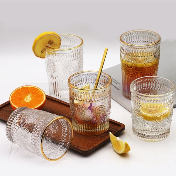 household tumblers drinkware vintage cups relief glasses gilt glass sun flower water cup luxury milk tea juice cup cold drink glass 0218
household tumblers drinkware vintage cups relief glasses gilt glass sun flower water cup luxury milk tea juice cup cold drink glass 0218