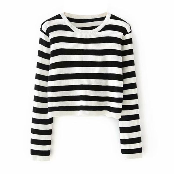 sweater pullover 2020 new retro striped fashion stretch slim o-neck women sweater pullover chic street autumn, White;black
sweater pullover 2020 new retro striped fashion stretch slim o-neck women sweater pullover chic street autumn, White;black