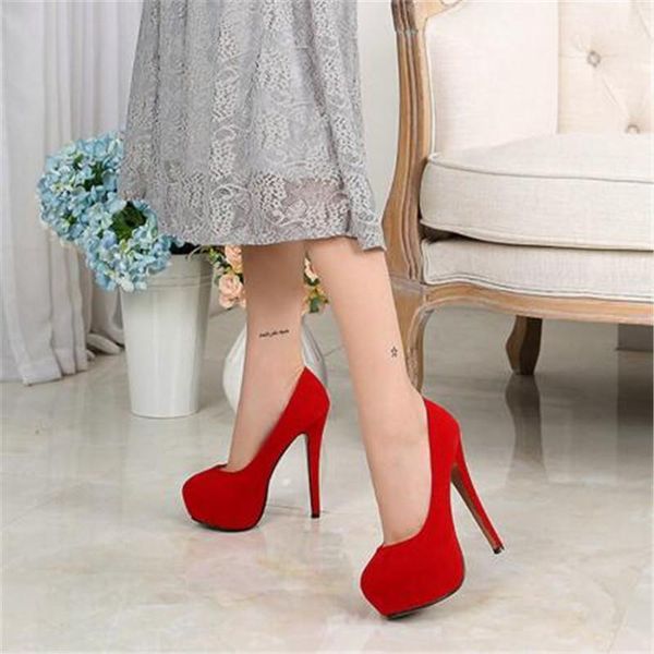 35-46 new suede women's high heels black / red thick bottom high heels wedding party shoes women's 14cm1
35-46 new suede women's high heels black / red thick bottom high heels wedding party shoes women's 14cm1