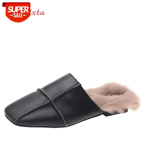 aphixta winter warm real rabbit hair mules women slippers woman women's furry slippers shoes women square toe flat fur slides #440v, Black
aphixta winter warm real rabbit hair mules women slippers woman women's furry slippers shoes women square toe flat fur slides #440v, Black