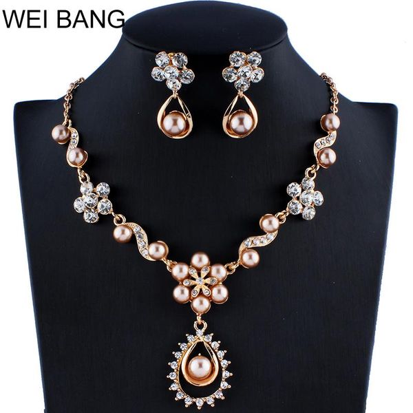 earrings & necklace fashion women jewelry sets pearl flower gold color set rhinestone gift for costume accessories, Silver
earrings & necklace fashion women jewelry sets pearl flower gold color set rhinestone gift for costume accessories, Silver