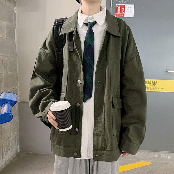 2021 new korean version student men's spring wear denim jacket casual wash coat lapel smart preppy style kpop, Black;brown
2021 new korean version student men's spring wear denim jacket casual wash coat lapel smart preppy style kpop, Black;brown