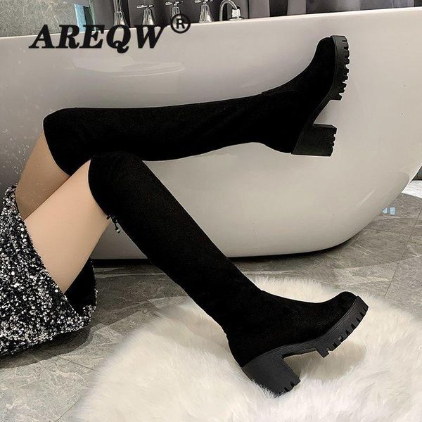 boots areqw 2021 women autumn winter square toe shoes stretch flock heel long size, Black
boots areqw 2021 women autumn winter square toe shoes stretch flock heel long size, Black
