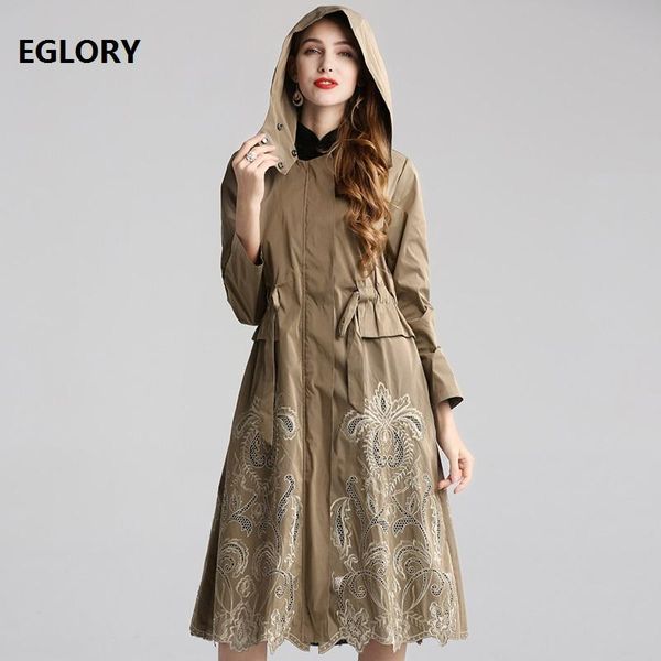 women's trench coats 2021 autumn long women hooded hollow out embroidery patchwork sleeve casual coat windbreaker, Tan;black
women's trench coats 2021 autumn long women hooded hollow out embroidery patchwork sleeve casual coat windbreaker, Tan;black