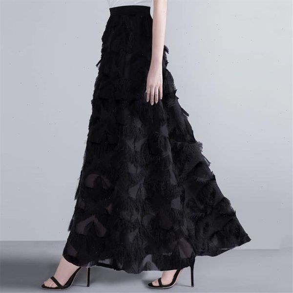 new autumn long skirt women spring feather tassel maxi skirts female elegant runway skirt maxi party jupe faldas largas mujer, Black
new autumn long skirt women spring feather tassel maxi skirts female elegant runway skirt maxi party jupe faldas largas mujer, Black