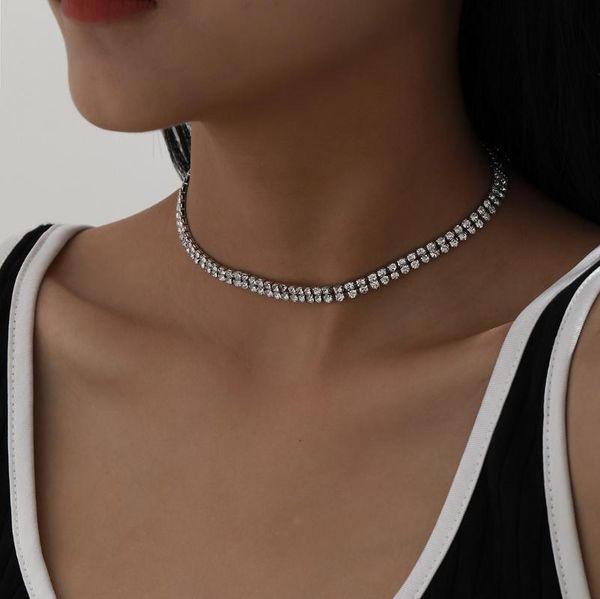 chokers simple shiny rhinestone clavicle chain choker necklace double layer crystal charm for female jewelry accessories, Golden;silver
chokers simple shiny rhinestone clavicle chain choker necklace double layer crystal charm for female jewelry accessories, Golden;silver