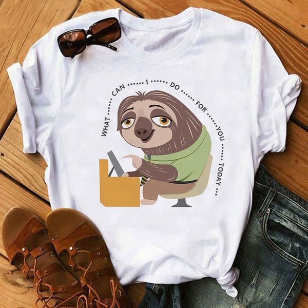 fashion cotton female t-shirts short sleeve plus size women t shirt sloth printing harajuku 90s girls tee tshirt femme, White
fashion cotton female t-shirts short sleeve plus size women t shirt sloth printing harajuku 90s girls tee tshirt femme, White