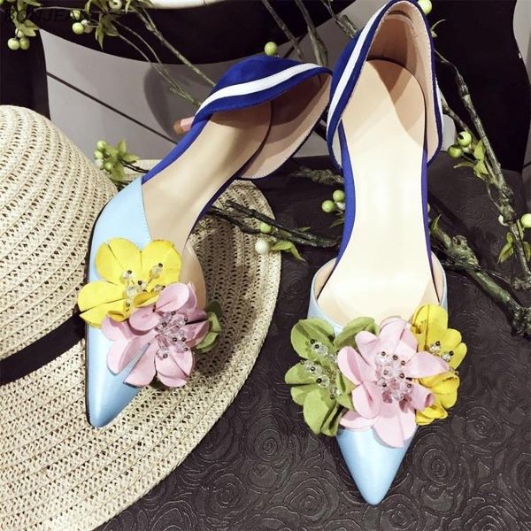 new women high heel sandals fashion flower pointed toe ladies high heels mixed color thin heel party genuine leather sandals, Black
new women high heel sandals fashion flower pointed toe ladies high heels mixed color thin heel party genuine leather sandals, Black