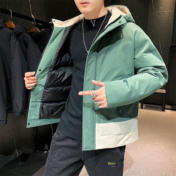men's winter coat tide brand tooling short thickened down cotton padded jacket korean fashion hooded 8860, Black
men's winter coat tide brand tooling short thickened down cotton padded jacket korean fashion hooded 8860, Black