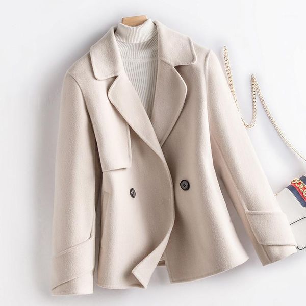 2020 wool double-sided overcoat women's slim waist jacket wool suit collar shows height, small man shows thin1, Black
2020 wool double-sided overcoat women's slim waist jacket wool suit collar shows height, small man shows thin1, Black
