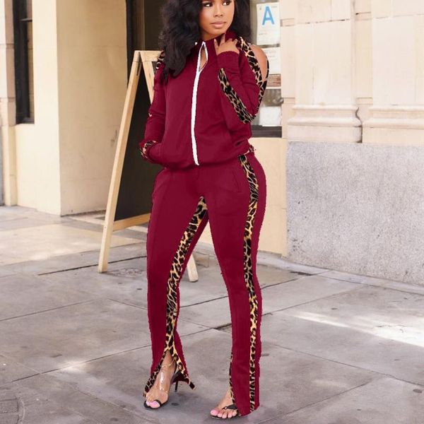 women's tracksuits 2021 leopard patchwork women cut out shouder track flare slit pants set active tracksuit two piece fitness outfits, Gray
women's tracksuits 2021 leopard patchwork women cut out shouder track flare slit pants set active tracksuit two piece fitness outfits, Gray