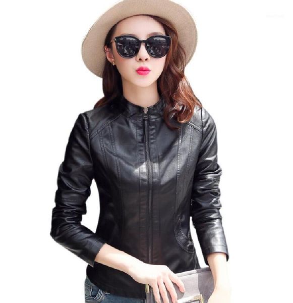 2017spring autumn fashion brand women faux leather jacket zipper motorcycle leather coat slim short design jacket fc2611, Black
2017spring autumn fashion brand women faux leather jacket zipper motorcycle leather coat slim short design jacket fc2611, Black