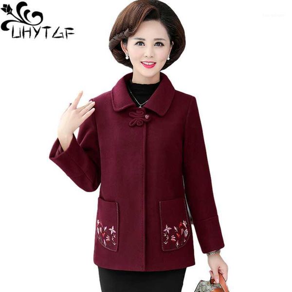 women's wool & blends uhytgf elegant mother short coat fashion embroidery autumn winter jacket women solid color loose 5xl plus size ou, Black
women's wool & blends uhytgf elegant mother short coat fashion embroidery autumn winter jacket women solid color loose 5xl plus size ou, Black