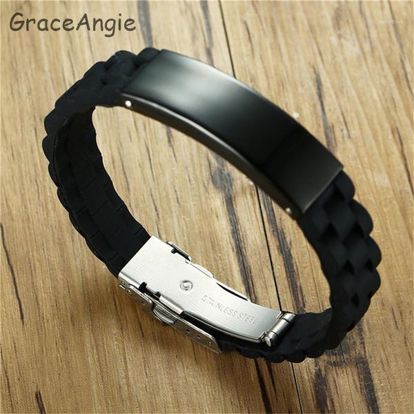 punk men jewelry black silicone bracelet stainless steel fashion bangles engravable men bracelet id bangle jewelry fashion man1, White
punk men jewelry black silicone bracelet stainless steel fashion bangles engravable men bracelet id bangle jewelry fashion man1, White