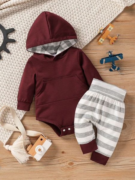 baby kangaroo pocket hooded bodysuit & striped sweatpants she, White
baby kangaroo pocket hooded bodysuit & striped sweatpants she, White