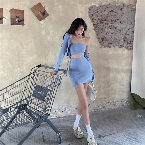 spring autumn women temperament 3 pieces suit set solid long sleeve cardigan coat+boob tube package hip skirt blue/beige1, Gray
spring autumn women temperament 3 pieces suit set solid long sleeve cardigan coat+boob tube package hip skirt blue/beige1, Gray