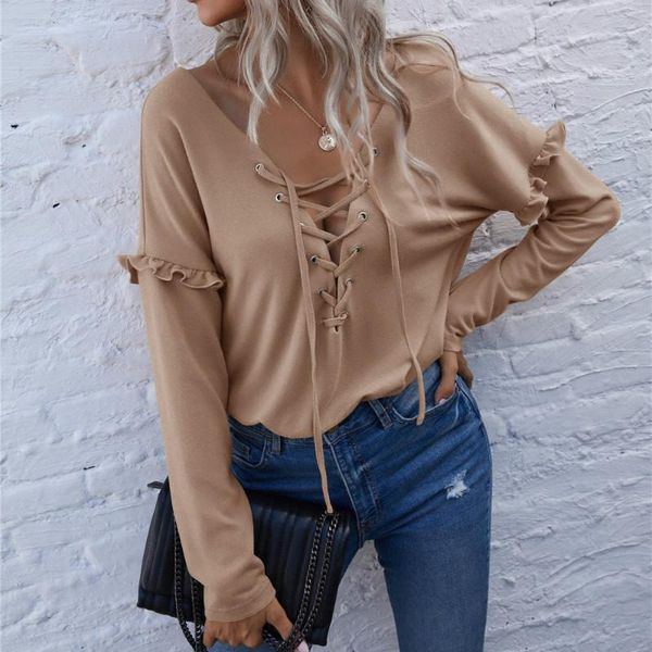 women's sweaters autumn/winter sweater women pullover bandage v neck fashion lotus leaf long sleeve knitwear lady jumper, White;black
women's sweaters autumn/winter sweater women pullover bandage v neck fashion lotus leaf long sleeve knitwear lady jumper, White;black
