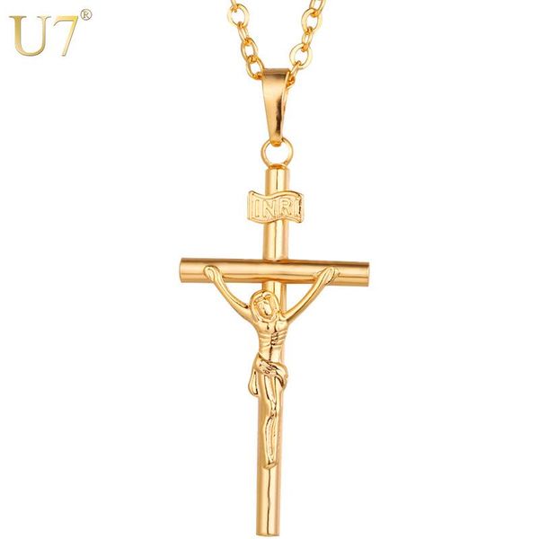 pendant necklaces u7 cross necklace men/women jewelry christmas gift wholesale trendy silver/gold color inri crucifix jesus chain & p327
pendant necklaces u7 cross necklace men/women jewelry christmas gift wholesale trendy silver/gold color inri crucifix jesus chain & p327