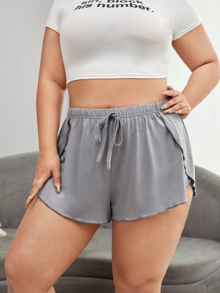 plus tie waist sleep shorts j7tf#, Black;white
plus tie waist sleep shorts j7tf#, Black;white