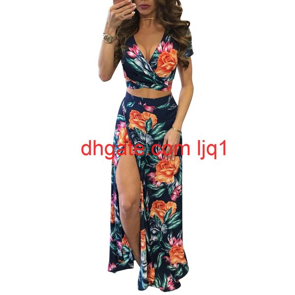 new elegant women summer long maxi dresses two piece set hollow out crop skirts floral print 2 piece suits, White
new elegant women summer long maxi dresses two piece set hollow out crop skirts floral print 2 piece suits, White
