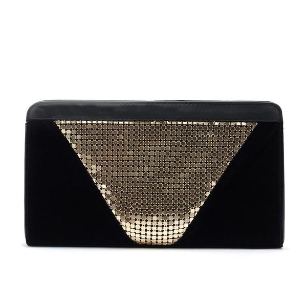 fashion golden aluminum hand bag with black clutch women purse evening dress party shoulder chain bag 50
fashion golden aluminum hand bag with black clutch women purse evening dress party shoulder chain bag 50