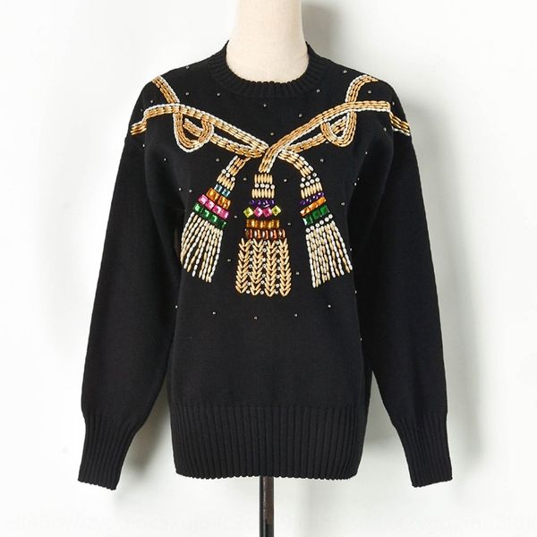 2019 winter new heavy industry beaded sweater beaded knot fashionable round neck knitted sweater trendy y91022 taz6n, White;black
2019 winter new heavy industry beaded sweater beaded knot fashionable round neck knitted sweater trendy y91022 taz6n, White;black