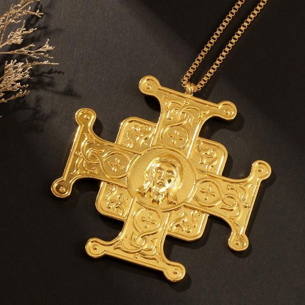vintage cross gold color jesus head cross pendant necklace religious long chain for men women devout pray amulet necklace gift, Silver
vintage cross gold color jesus head cross pendant necklace religious long chain for men women devout pray amulet necklace gift, Silver