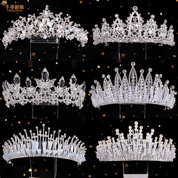 korean bride crystal headdress xianmei 18 year old crown dress wedding modeling accessories, Silver
korean bride crystal headdress xianmei 18 year old crown dress wedding modeling accessories, Silver