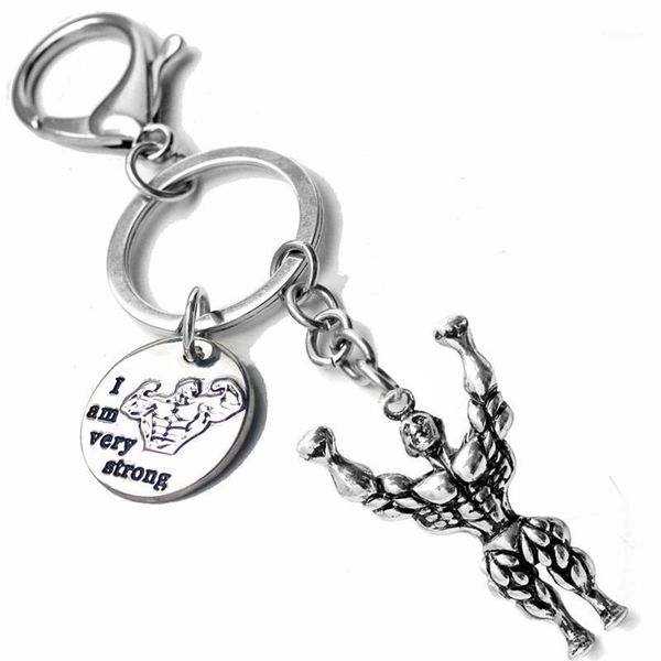 keychains fitness muscle man charms keychain engraved hippie gym i am very strong key ring car purse bag buckle men sports hip hop jewelry1, Silver
keychains fitness muscle man charms keychain engraved hippie gym i am very strong key ring car purse bag buckle men sports hip hop jewelry1, Silver