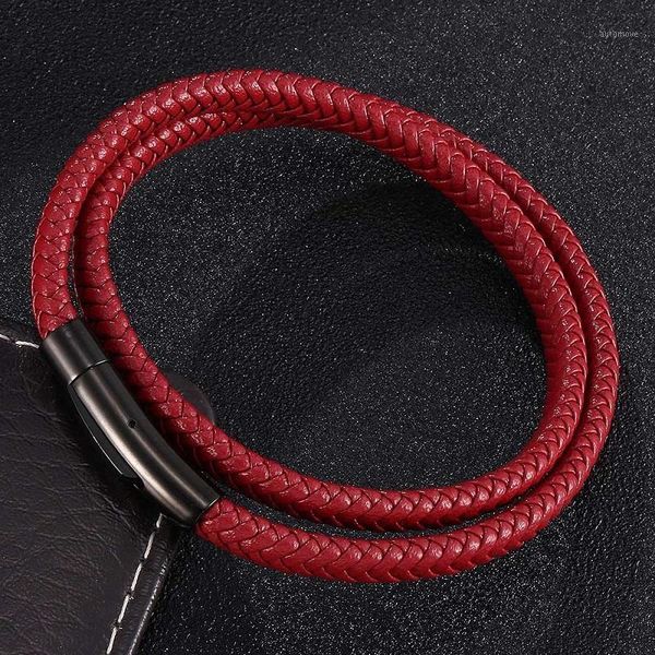 fashion red braided leather double layer bracelets men women stainless steel snaps jewelry accessories gifts st04971, Golden;silver
fashion red braided leather double layer bracelets men women stainless steel snaps jewelry accessories gifts st04971, Golden;silver