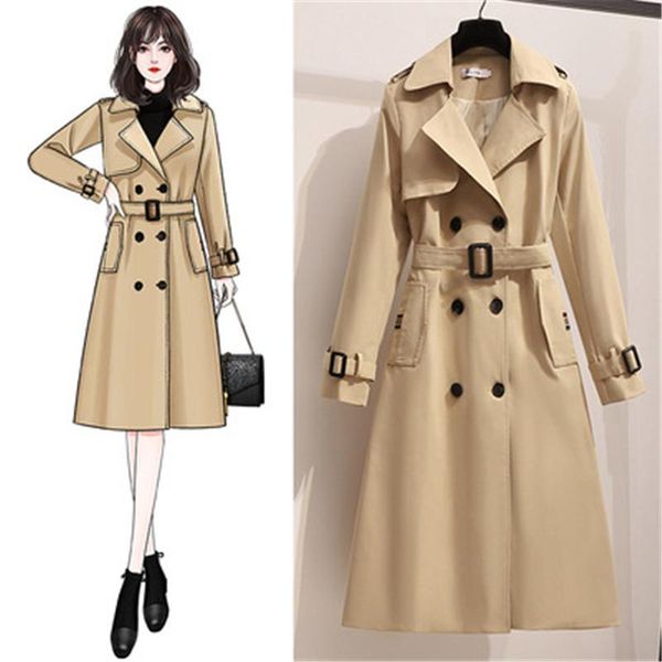 women's trench coats mid-length windbreaker women 2021 spring autumn fashion style temperament goddess fan double-breasted slim coat tr, Tan;black
women's trench coats mid-length windbreaker women 2021 spring autumn fashion style temperament goddess fan double-breasted slim coat tr, Tan;black