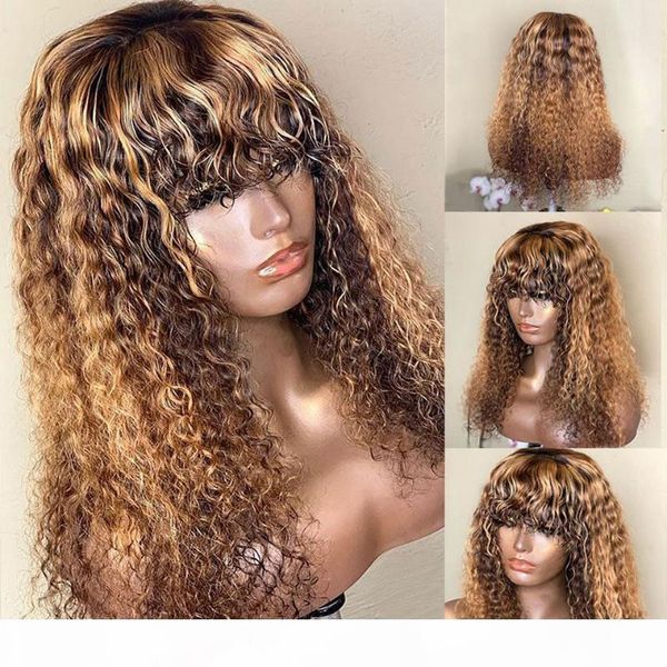 highlight curly lace front human hair wigs with bangs brazilian remy honey blonde color 13x4 lace front wig for black women 250%, Black;brown
highlight curly lace front human hair wigs with bangs brazilian remy honey blonde color 13x4 lace front wig for black women 250%, Black;brown
