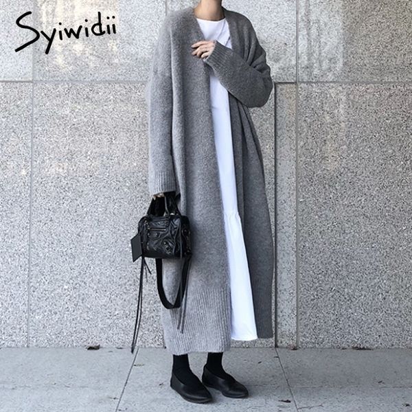 syiwidii new long cardigan women elegant ladies loose ribbed knitted oversize sweaters fashion long coat 2020 autumn and winter 201023, White;black
syiwidii new long cardigan women elegant ladies loose ribbed knitted oversize sweaters fashion long coat 2020 autumn and winter 201023, White;black