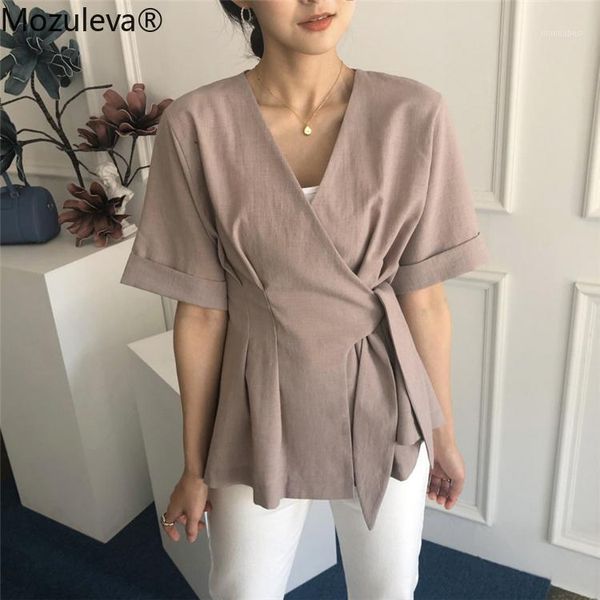 mozuleva new women's summer blouses shirts v-neck solid fashionable korean style casual irregular lace up shirts 2020 femme1, White
mozuleva new women's summer blouses shirts v-neck solid fashionable korean style casual irregular lace up shirts 2020 femme1, White