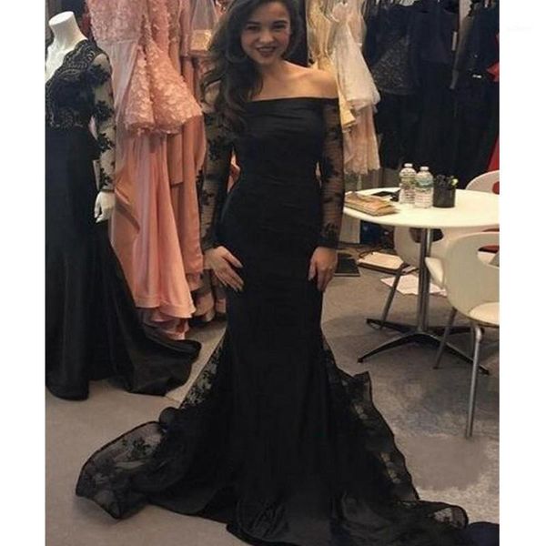 black evening gown offer the shoulder long sleeve prom bridal with lace appliques mermaid floor length robe sirene soirée1, White;black
black evening gown offer the shoulder long sleeve prom bridal with lace appliques mermaid floor length robe sirene soirée1, White;black