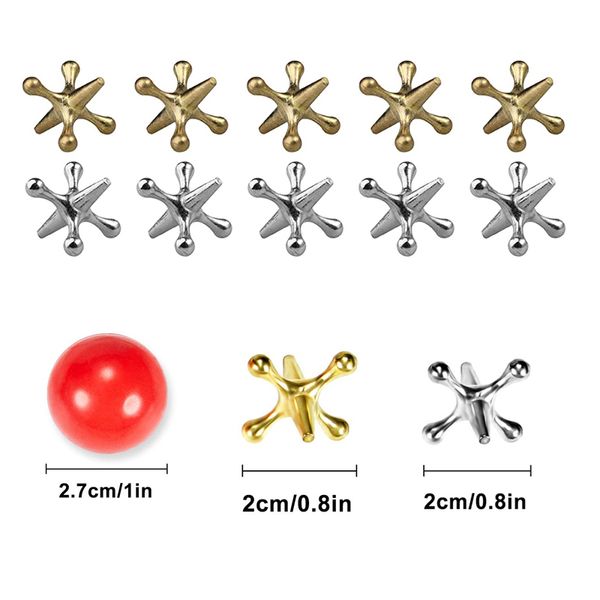 hip new metal play jacks game w/ ball set 10x gold silver metal jacks metallic jacks and bouncy ball set game prizes party q0115
hip new metal play jacks game w/ ball set 10x gold silver metal jacks metallic jacks and bouncy ball set game prizes party q0115
