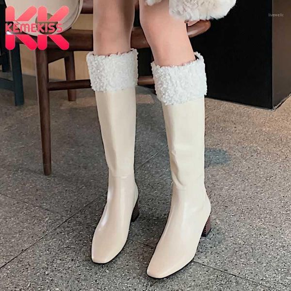 boots kemekiss real leather women knee thick heel fur square toe zipper shoes warm fahion party footwear size 33-401, Black
boots kemekiss real leather women knee thick heel fur square toe zipper shoes warm fahion party footwear size 33-401, Black