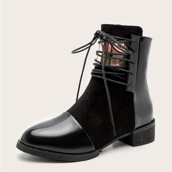 women boots genuine leather low heel martin boots women motorcycle autumn shoes patent leather short, Black
women boots genuine leather low heel martin boots women motorcycle autumn shoes patent leather short, Black